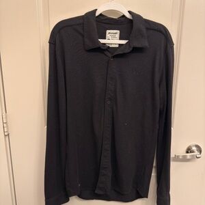 YoungLA 415 Athletic Fit Dress Shirt Button Down - L, Black
